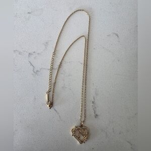 Gold Initial Heart Necklace